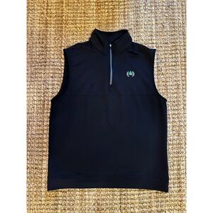 DUNNING GOLF Mens Black Sleeveless Quarter Zip Vest XL Golf Athletic